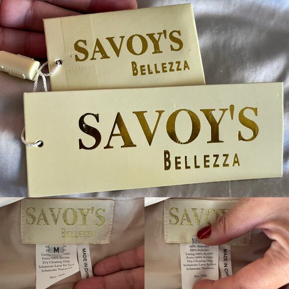 SAVOY Gold Dress Jacquard Beaded Sequins Ball Gown Strapless Princess Medium NWT - Picture 7 of 15